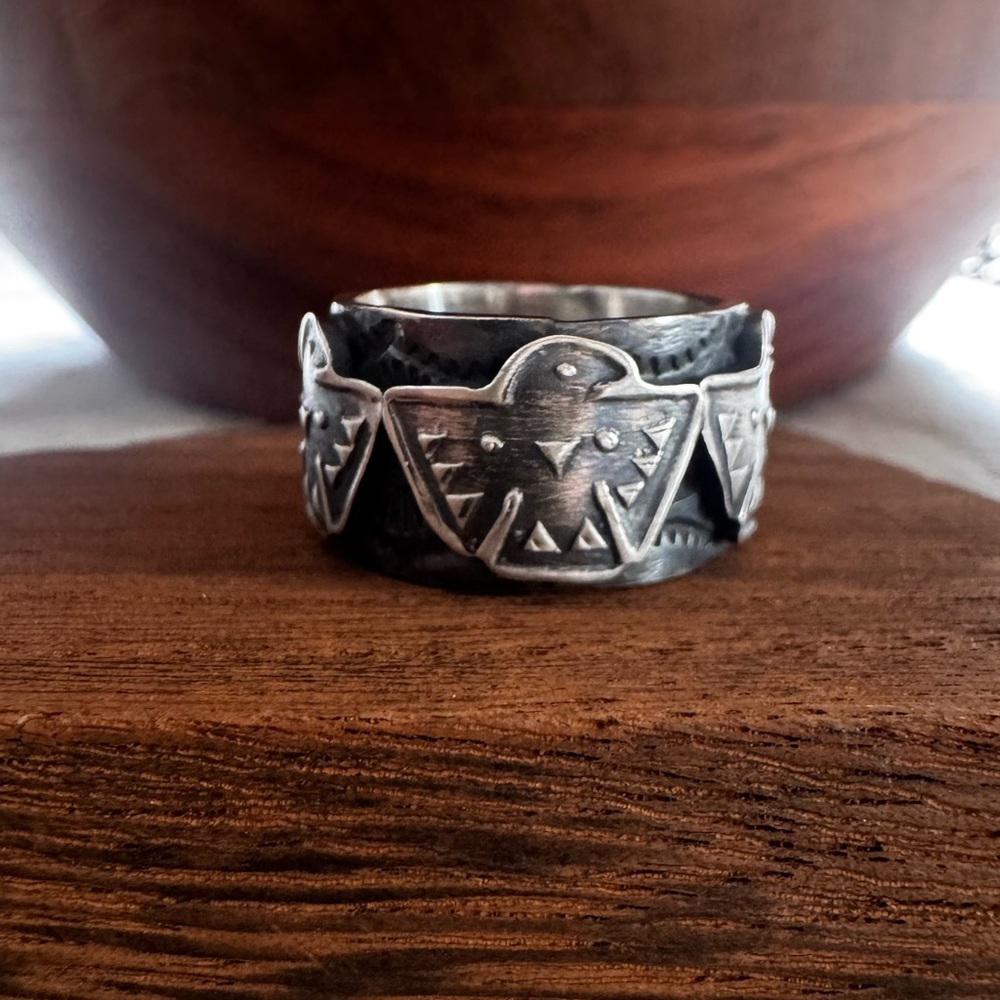 Sterling Silver Navajo Alex Sanchez Thunderbird Ring